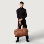 The Darrio Brown Leather Duffle Bag - Image 3