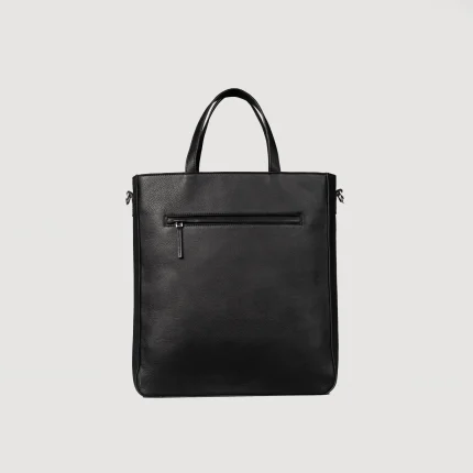The Poet Black Leather Tote Bag