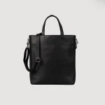 The Poet Black Leather Tote Bag - Image 4