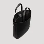 The Poet Black Leather Tote Bag - Image 3