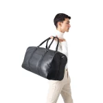 The Darrio Black Leather Duffle Bag - Image 6