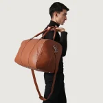 The Darrio Brown Leather Duffle Bag - Image 6