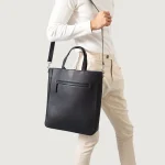 The Poet Black Leather Tote Bag - Image 5