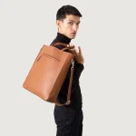The Poet Brown Leather Tote Bag - Image 9