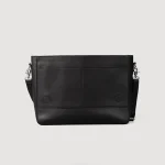 The Carismatico Black Leather Messenger Bag - Image 3