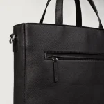 The Poet Black Leather Tote Bag - Image 7