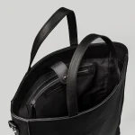The Poet Black Leather Tote Bag - Image 8