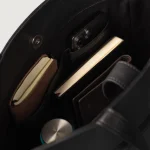 The Poet Black Leather Tote Bag - Image 6