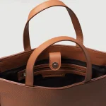 The Poet Brown Leather Tote Bag - Image 5