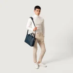 The Captain Midnight Blue Leather Briefcase - Image 5
