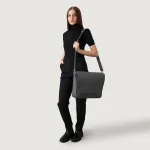 The Carismatico Grey Leather Messenger Bag - Image 5