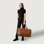 The Darrio Brown Leather Duffle Bag - Image 5