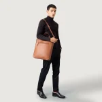 The Poet Brown Leather Tote Bag - Image 6