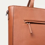The Poet Brown Leather Tote Bag - Image 8