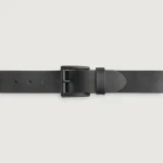 Allan Black Leather Casual Belt - Image 3