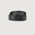 Allan Black Leather Casual Belt - Image 4