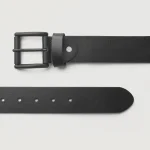 Allan Black Leather Casual Belt - Image 2