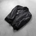 Bomia Ma-1 Black Leather Bomber Jacket - Image 8