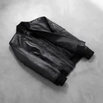Bomia Ma-1 Black Leather Bomber Jacket - Image 7