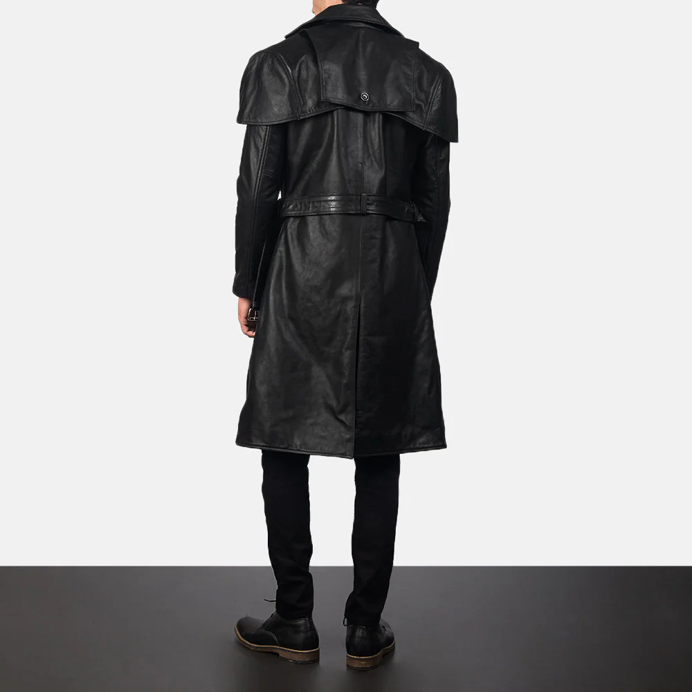 Deux Black Leather Duster - Image 3