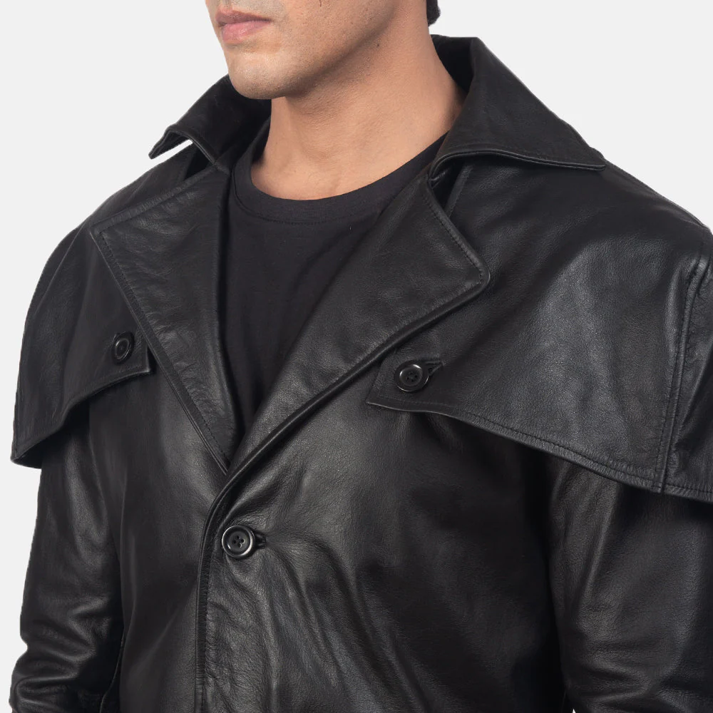 Deux Black Leather Duster - Image 6