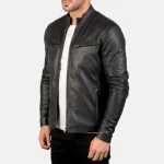 Ionic Black Leather Jacket - Image 2
