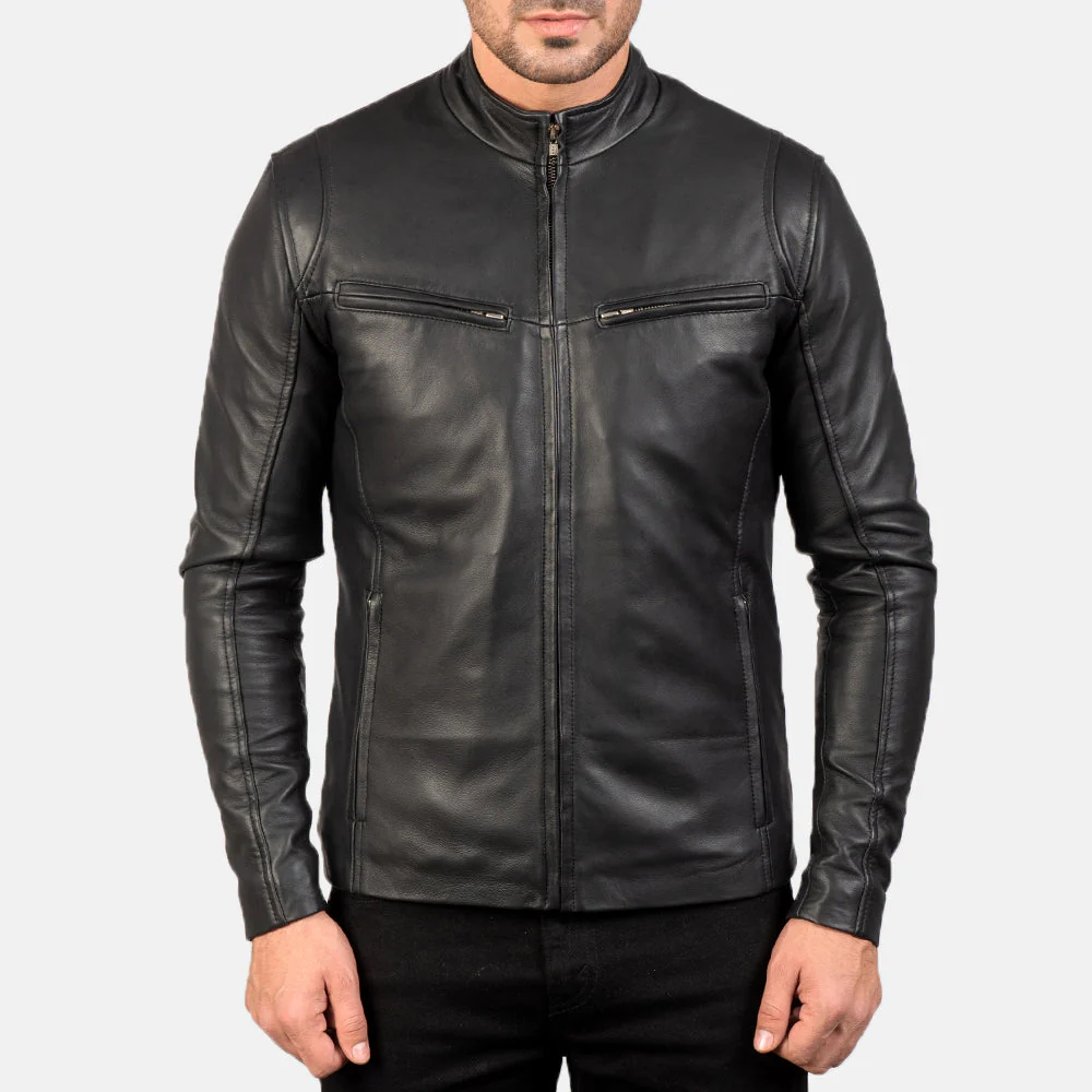 Ionic Black Leather Jacket - Image 5