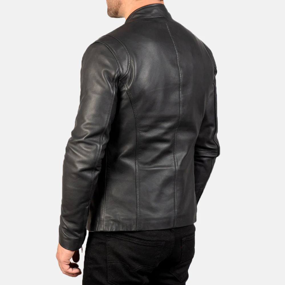 Ionic Black Leather Jacket - Image 6