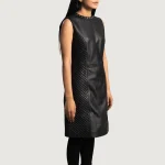 Luxe Black Leather Dress - Image 2