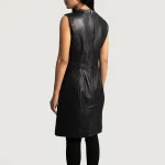 Luxe Black Leather Dress - Image 4