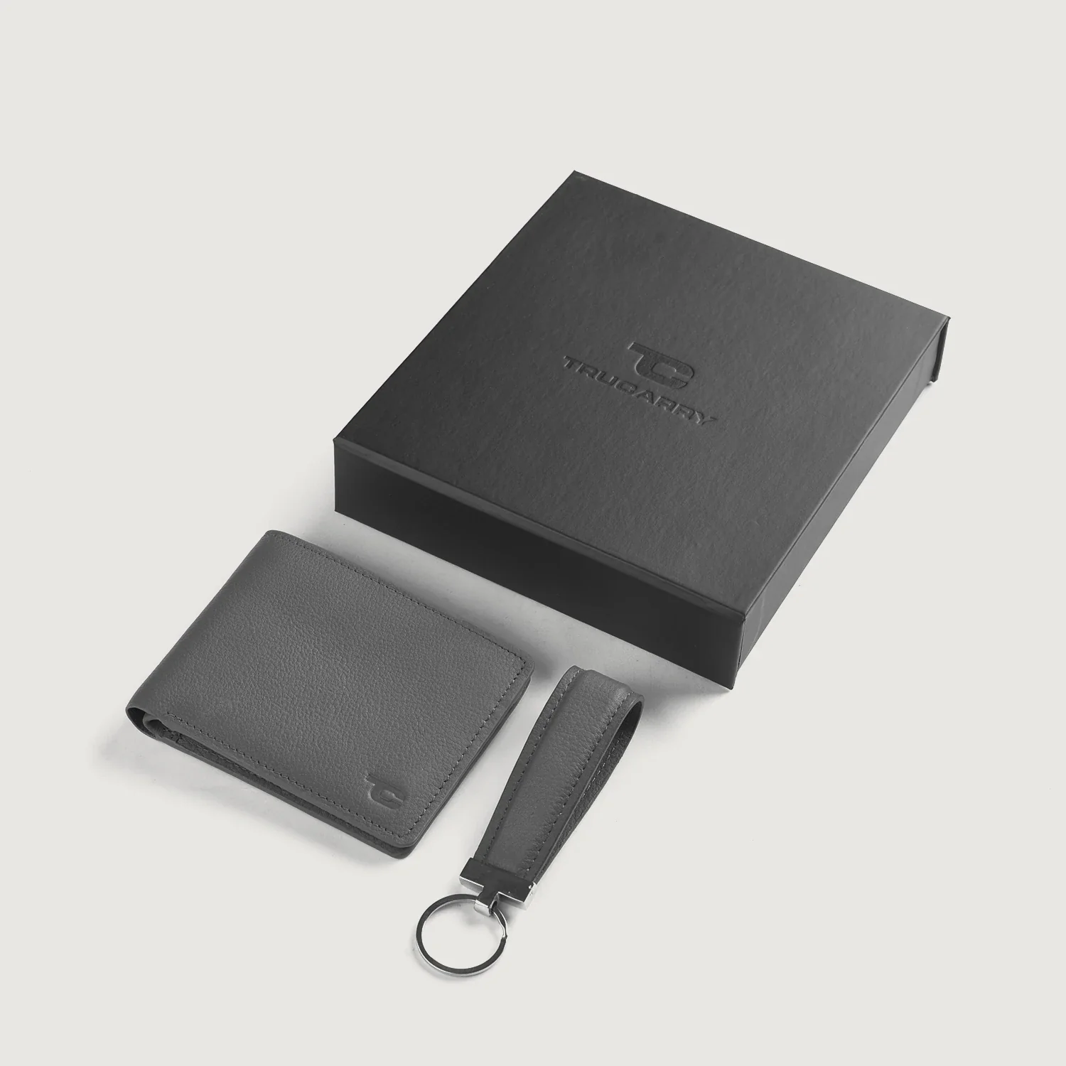 Marvin Grey Leather Gift Set - Image 1