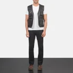Safari Brown Leather Vest - Image 5