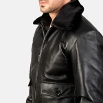 Airin G-1 Black Leather Bomber Jacket - Image 5