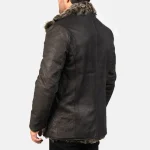 Furlong Black Leather Coat - Image 3