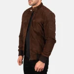 Sven Mocha Suede Bomber Jacket - Image 4