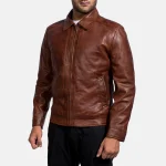 Inferno Brown Leather Jacket - Image 4