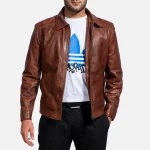 Inferno Brown Leather Jacket - Image 5
