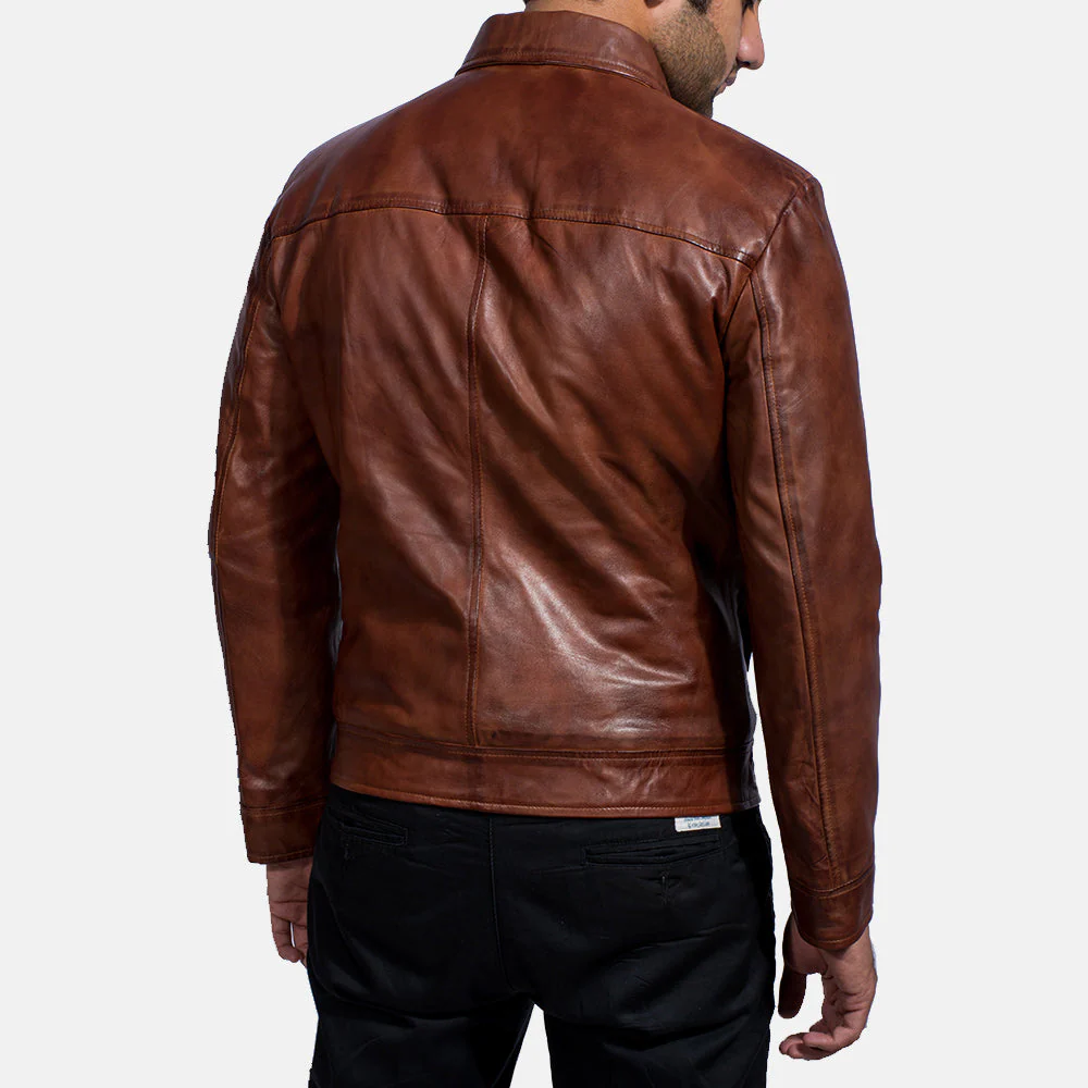 Inferno Brown Leather Jacket - Image 3