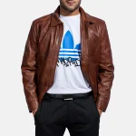 Inferno Brown Leather Jacket - Image 3