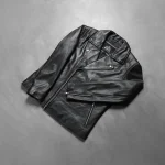 Noah Black Leather Biker Jacket - Image 8