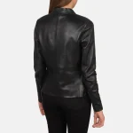 Rave Black Leather Biker Jacket - Image 5