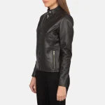Rave Brown Leather Biker Jacket - Image 2