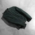 Rumella Green Suede Biker Jacket - Image 7
