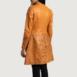 Sandy Tan Dye Leather Coat - Image 5