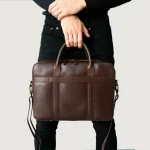 The Captain Vintage Brown Leather Briefcase - Image 3