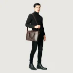 The Captain Vintage Brown Leather Briefcase - Image 5