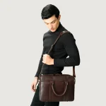 The Captain Vintage Brown Leather Briefcase - Image 4