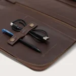 The Eclectic Vintage Brown Leather Folio Organizer - Image 2