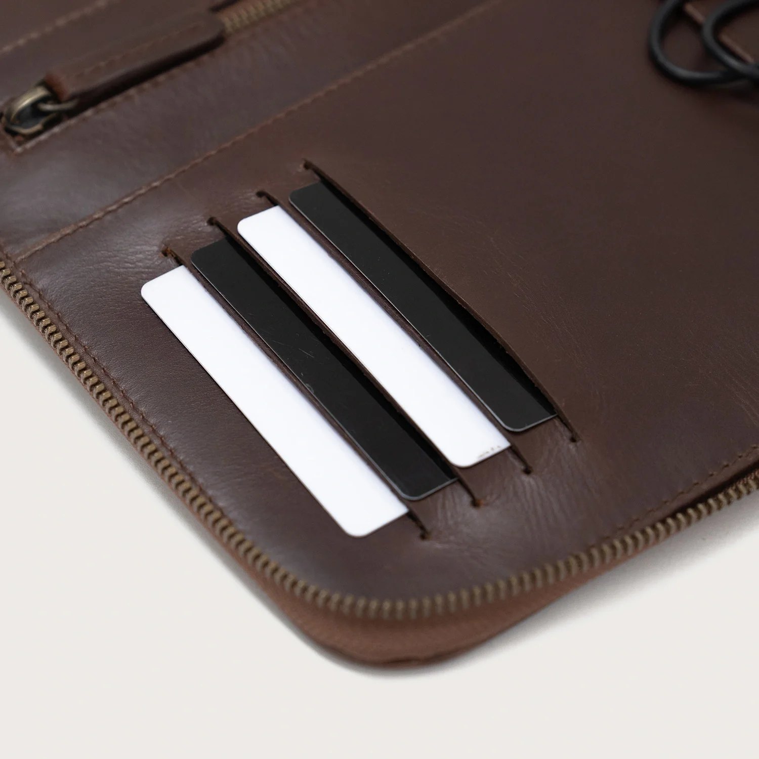 The Eclectic Vintage Brown Leather Folio Organizer - Image 3
