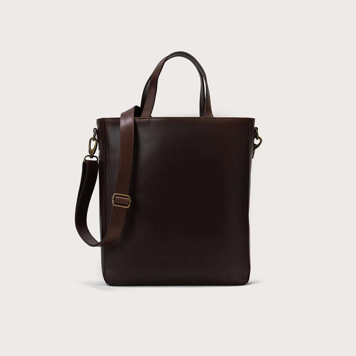 The Poet Vintage Brown Leather Tote Bag - Image 3
